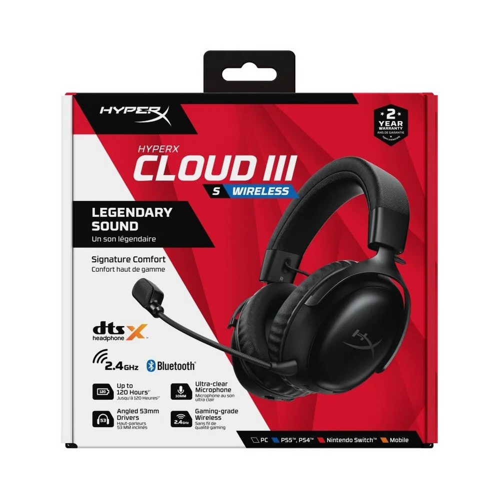 Auscultadores Gaming Wireless HyperX Cloud III S - Preto Preto-2