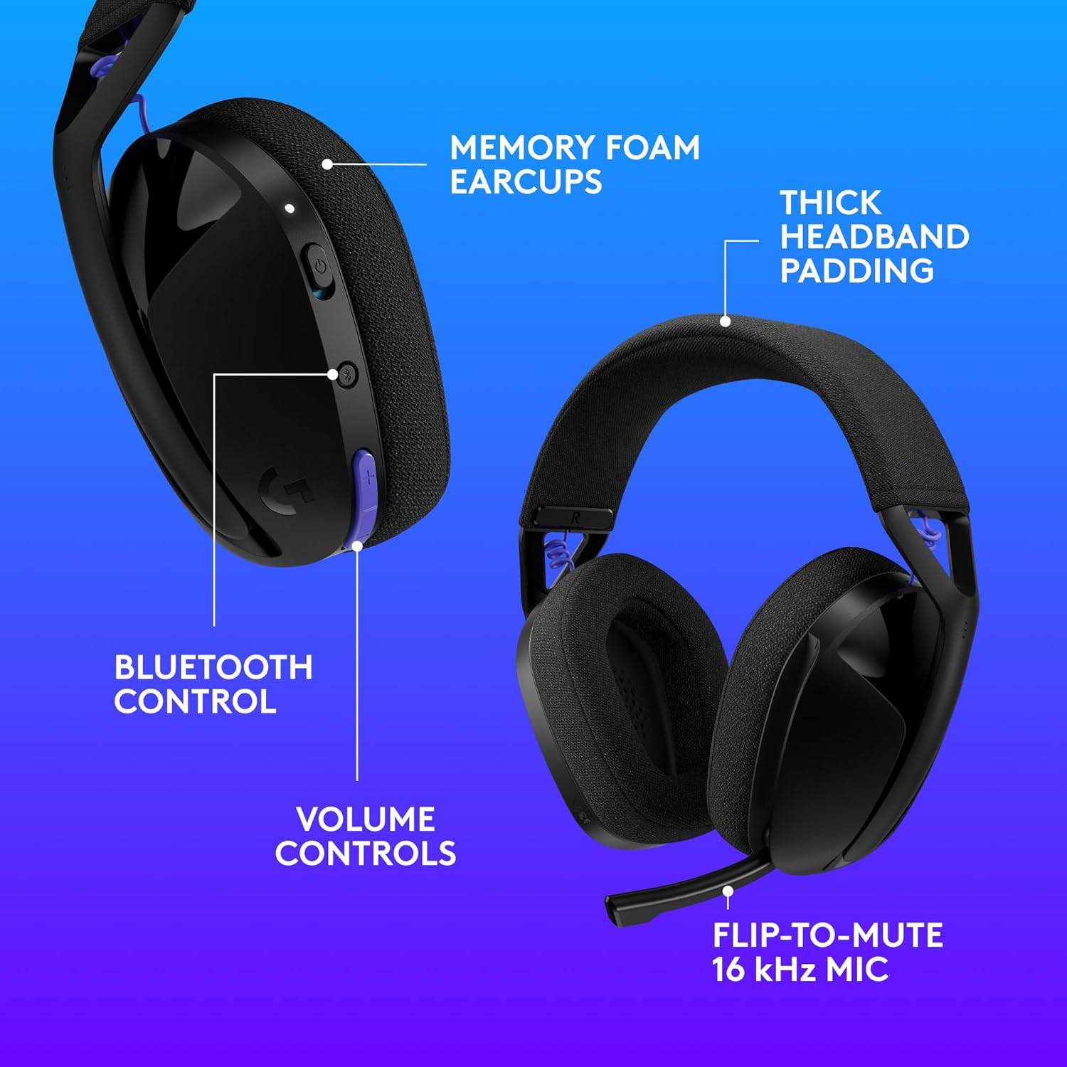 Auscultadores Headset Logitech G321 Lightspeed Wireless Gaming para PC, PS4, PS5, Nintendo Switch e Mobile – Preto Preto-7
