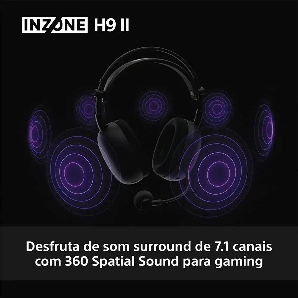 Auscultadores de Gaming Sony INZONE H9 II WH-G910NB com Cancelamento de Ruído - Preto Preto-6