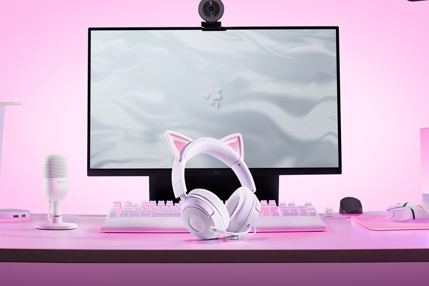 Auscultadores Gaming Razer Kraken Kitty V3 X - Branco Branco-8