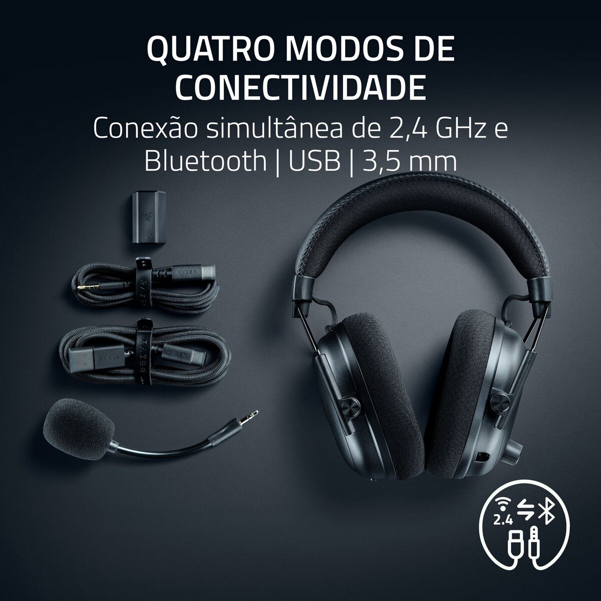 Auscultadores Gaming Razer BlackShark V3 Pro sem Fios - Preto Preto-7