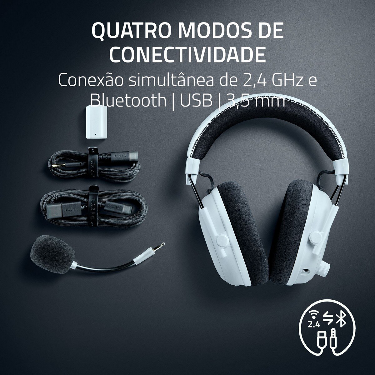 Auscultadores Gaming Razer BlackShark V3 Pro, sem Fios - Branco Branco-7