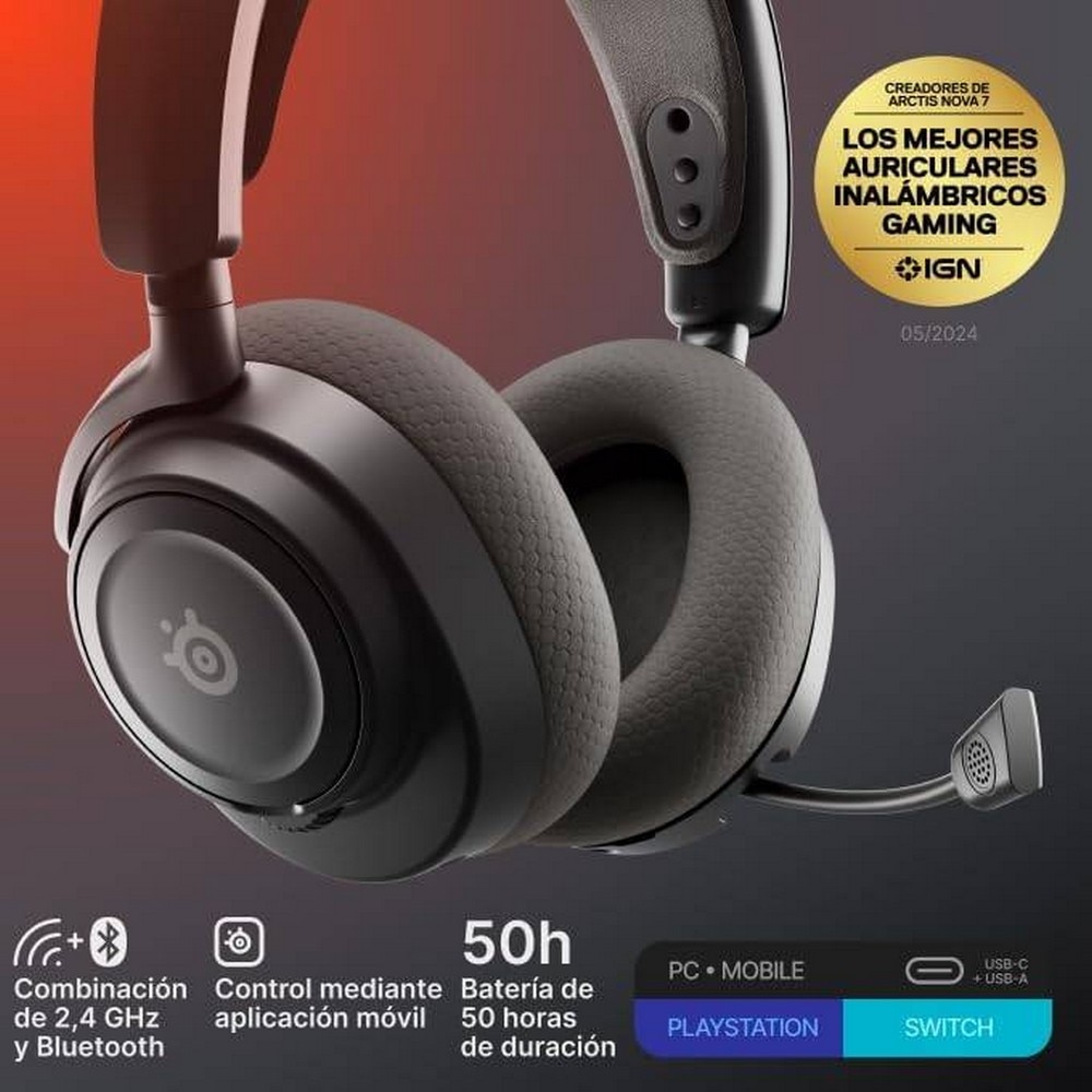 Auscultadores Headset SteelSeries Arctis Nova 7 Gen 2 Wireless/Bluetooth - Preto Preto-2