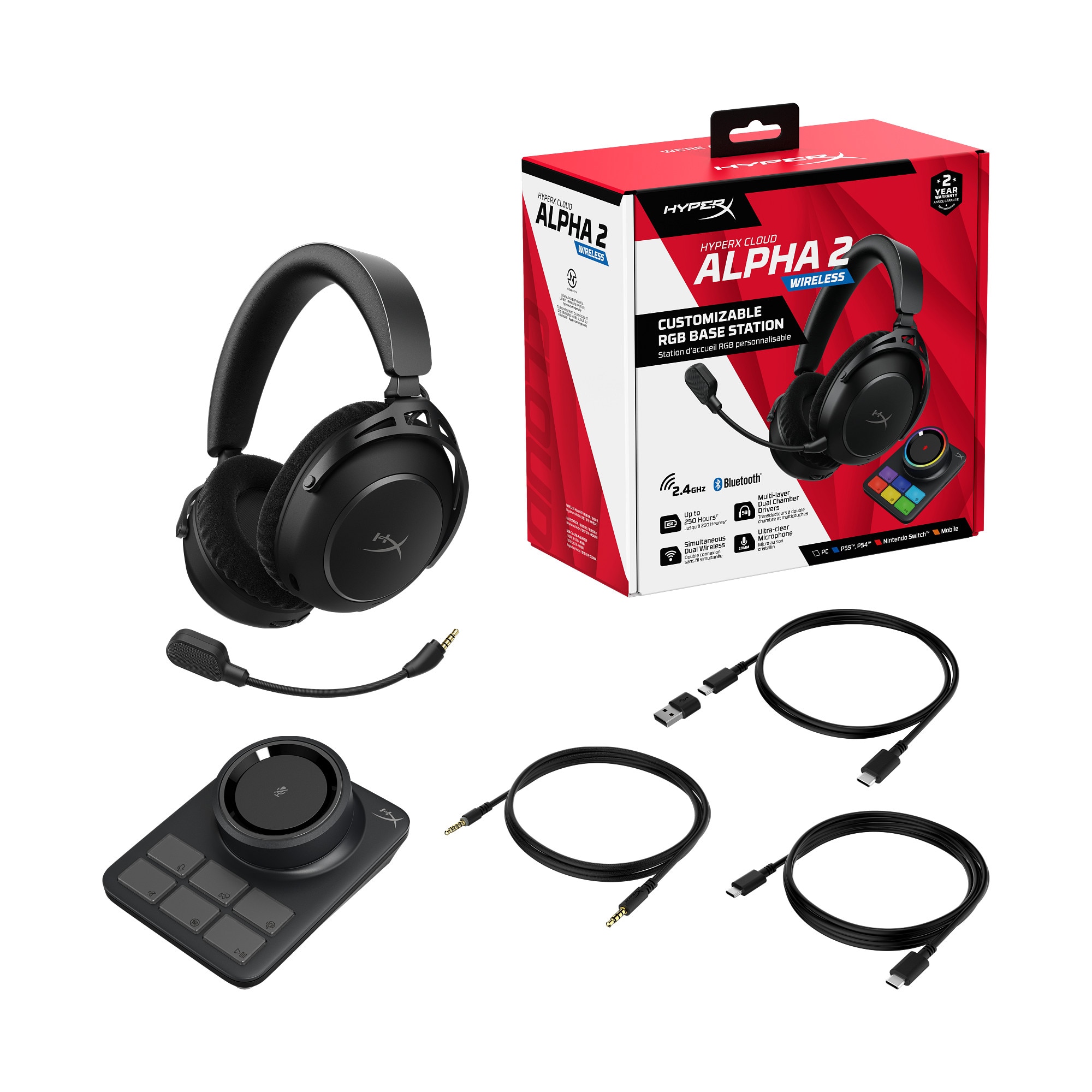 Auscultadores Headset HyperX Cloud Alpha 2 Wireless Gaming PC, PS5, Xbox Series X|S - Preto 14