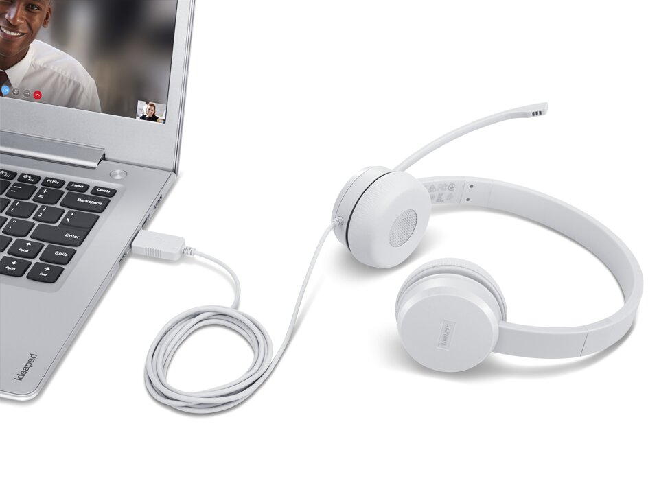Auscultadores Lenovo 110 Stereo USB Headset Cloud Grey-2