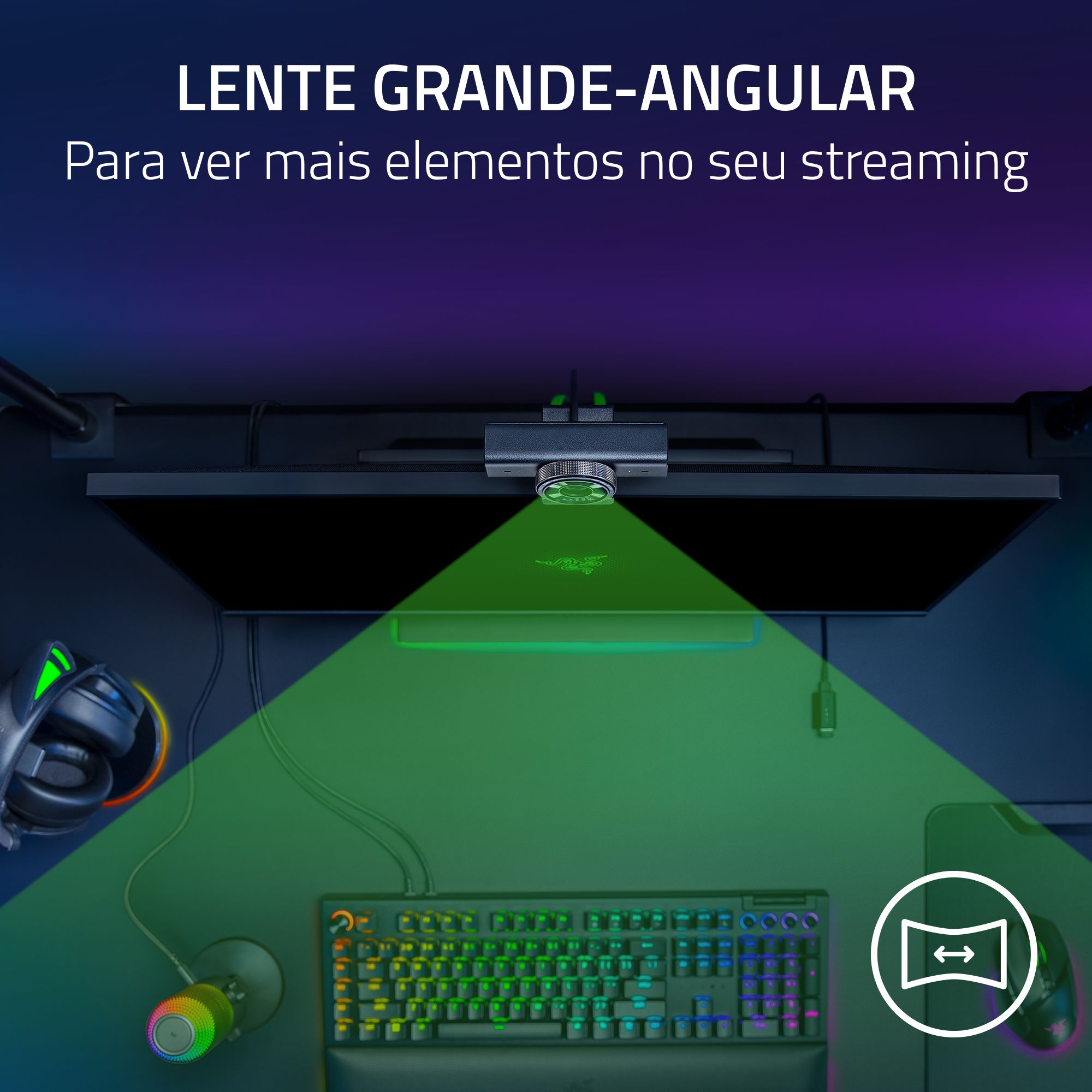 Webcam Razer Kiyo V2 X 2K - Preto Preto-12