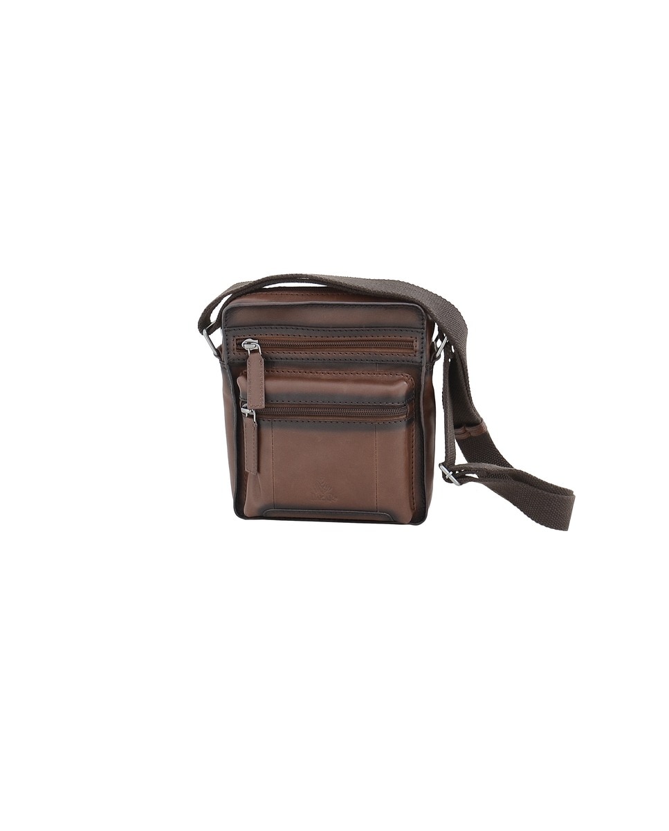 Imagem 0 de Bolsa Tiracolo DAKAR em pele - Castanho