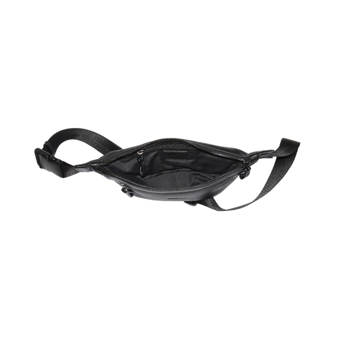 Bolsa de Cintura em Pele Genuína Preto 2