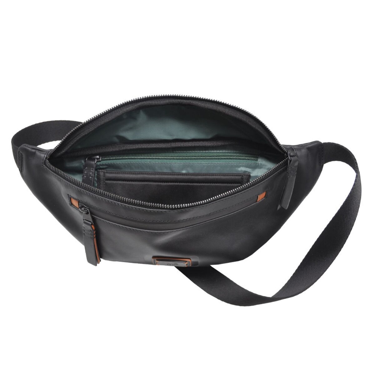 Bolsa de Cintura em Pele Genuína MP Bristol C250006 em Preto Preto-2
