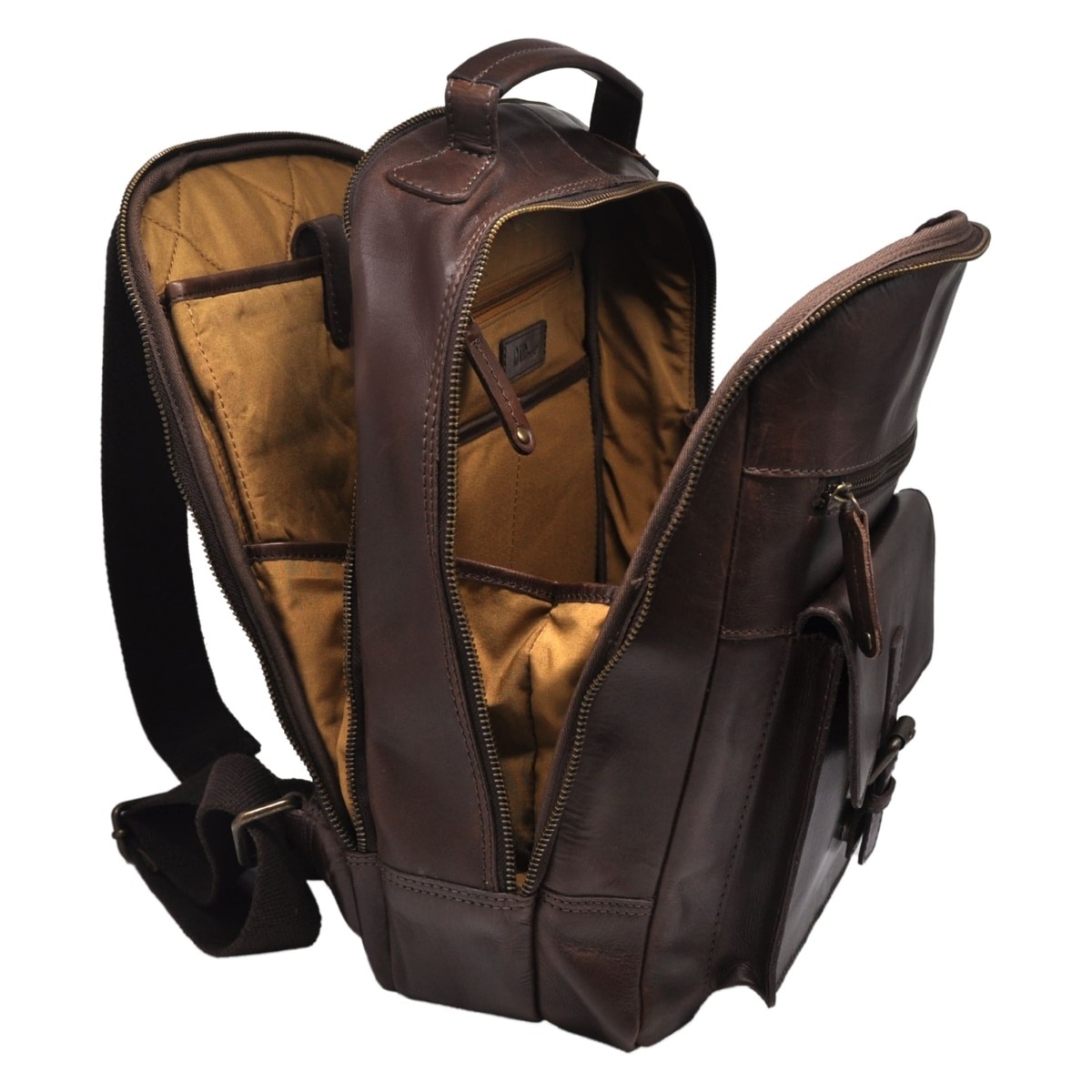 Mochila em Pele Genuína MP ADVENTURE C29P028 em Castanho Ruf 3