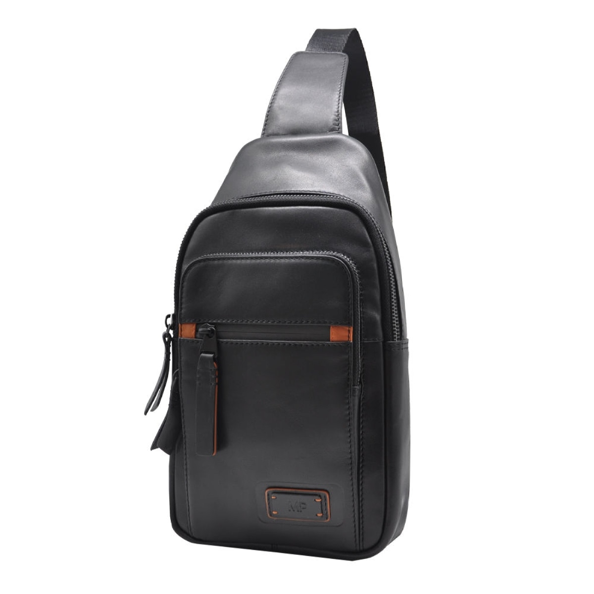 Imagem 0 de Mochila Sling em Pele Genuína MP Bristol C250004 em Preto