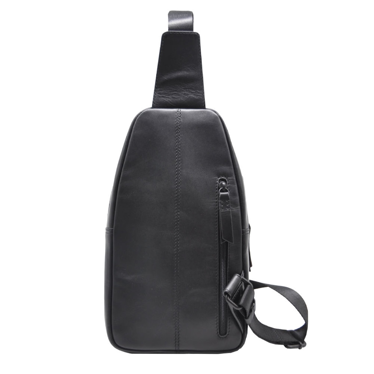 Mochila Sling em Pele Genuína MP Bristol C250004 em Preto Preto-4