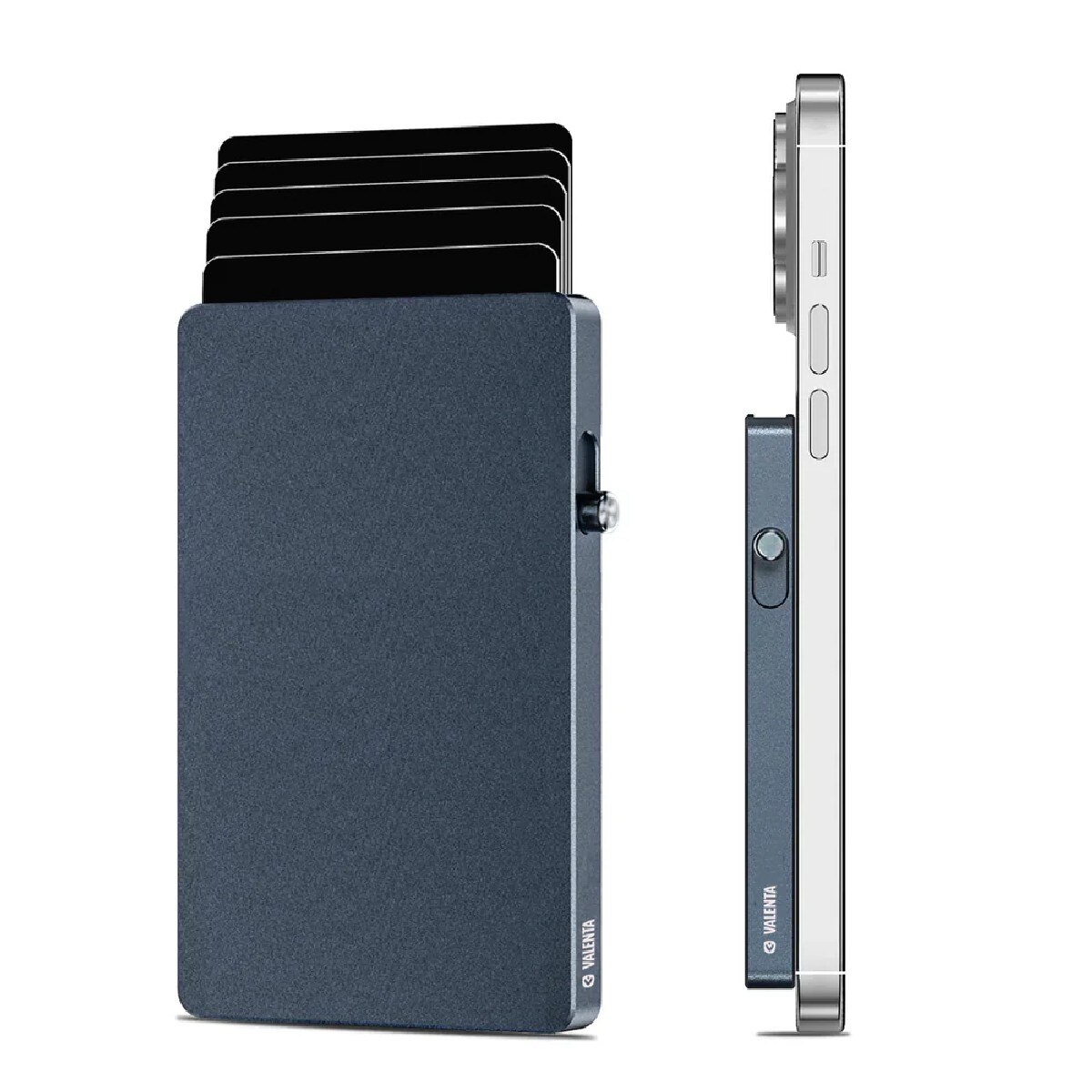 Porta Cartões Aluminio Magsafe Titanium com RFID - Azul Azul-escuro-3