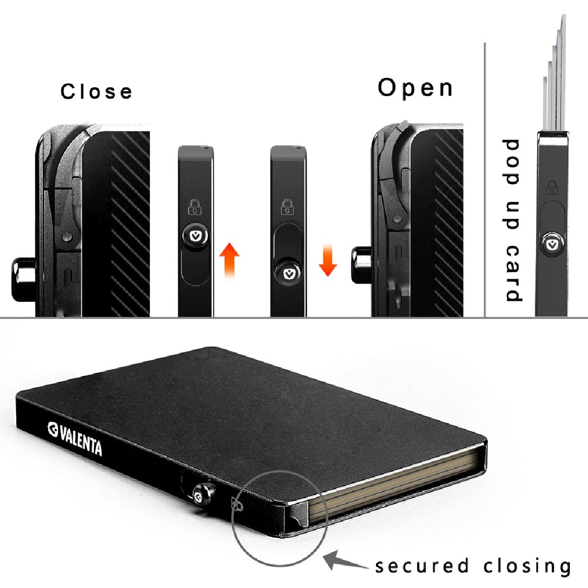 Porta Cartões Aluminio Magsafe com RFID - Preto Preto-4