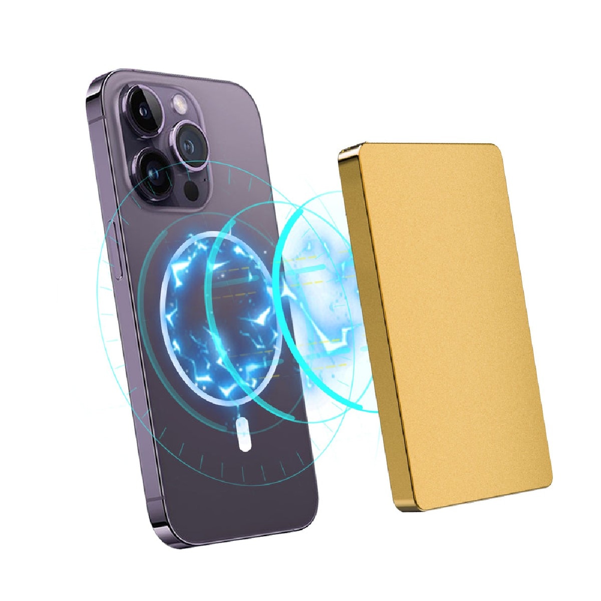 Porta Cartões Aluminio Magsafe com RFID - Dourado Dourado-2