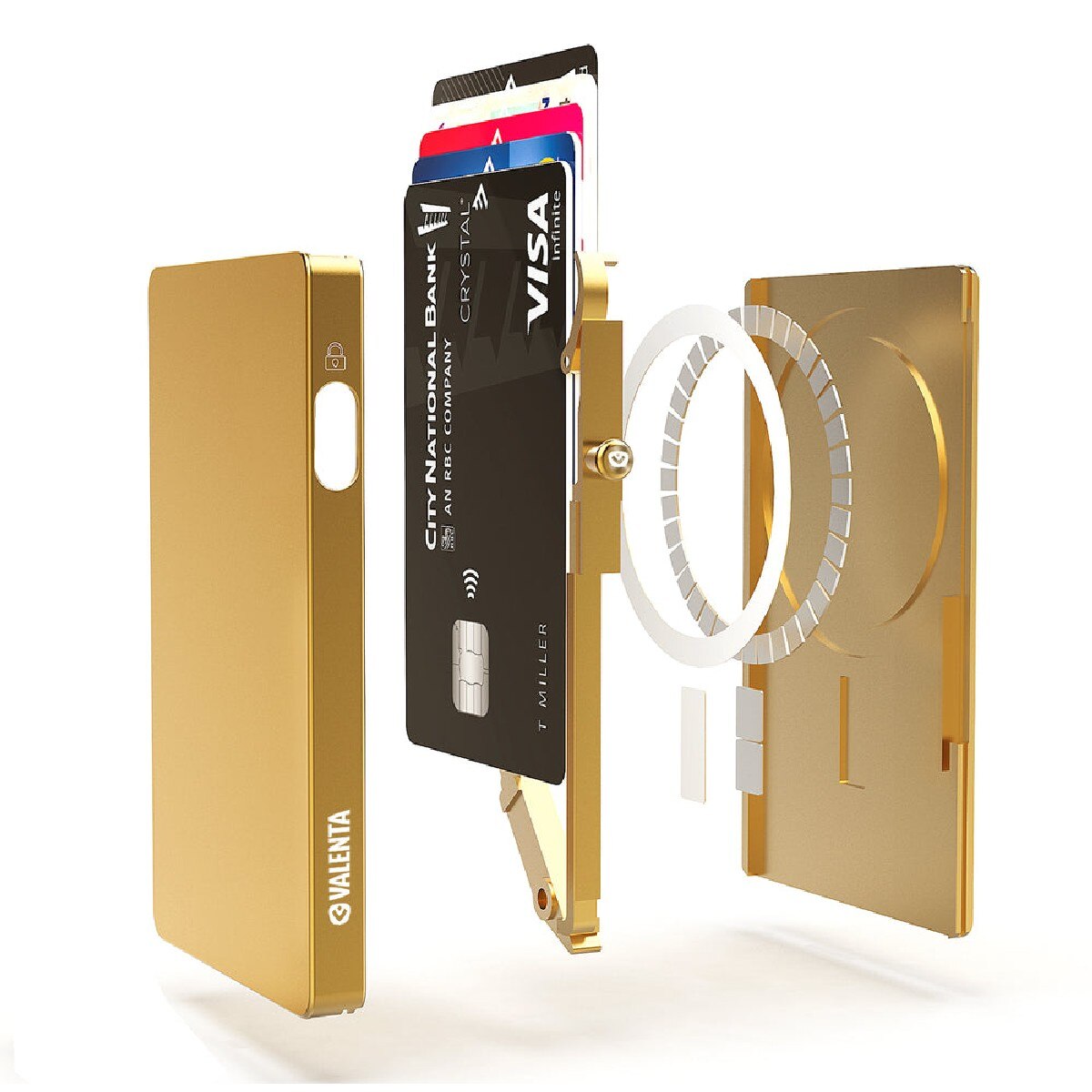 Porta Cartões Aluminio Magsafe com RFID - Dourado Dourado-4