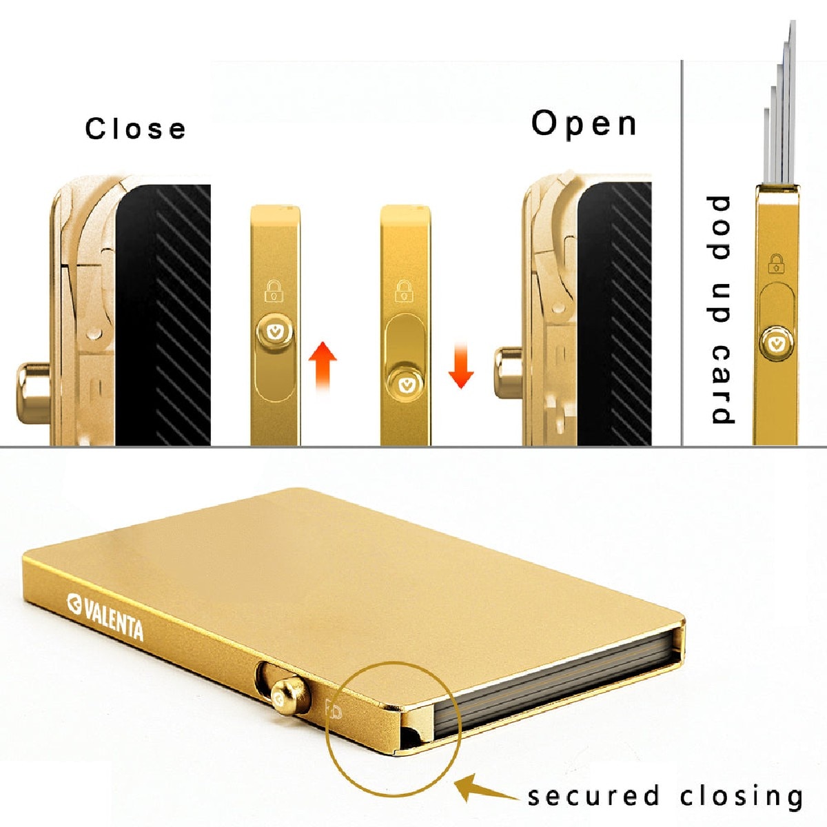 Porta Cartões Aluminio Magsafe com RFID - Dourado Dourado-5