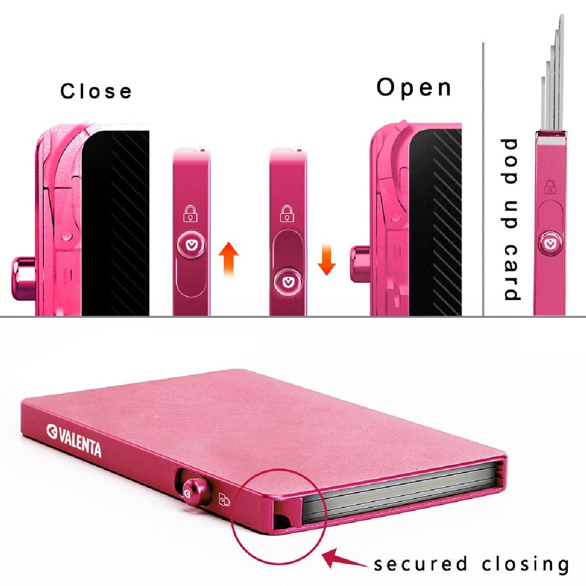 Porta Cartões Aluminio Magsafe com RFID - Rosa Rosa-5