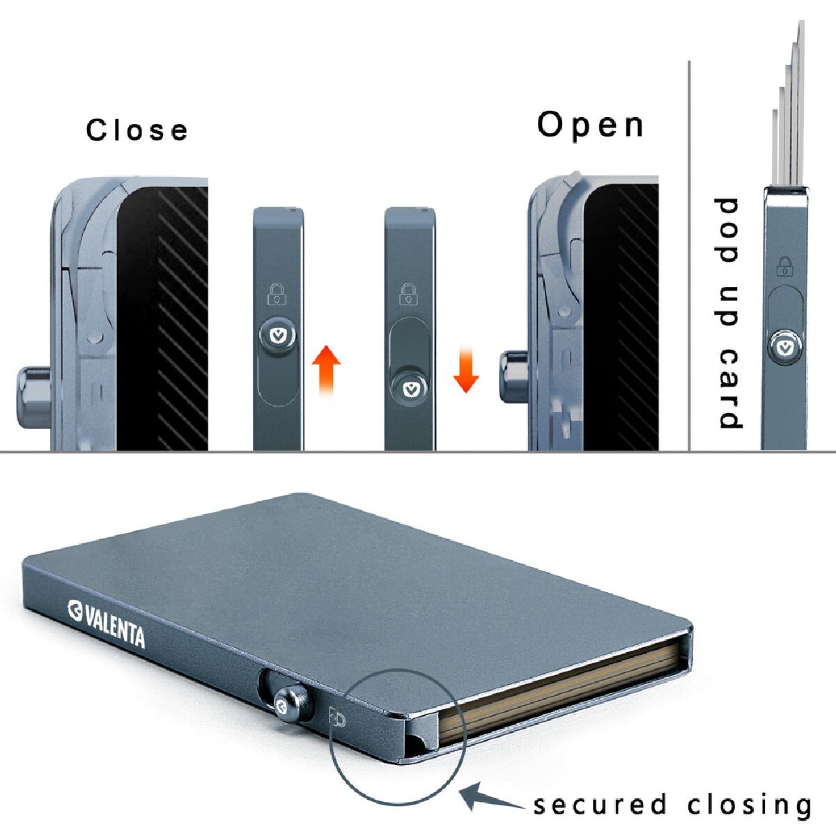 Porta Cartões Aluminio Magsafe com RFID - Cinzento Cinzento-4