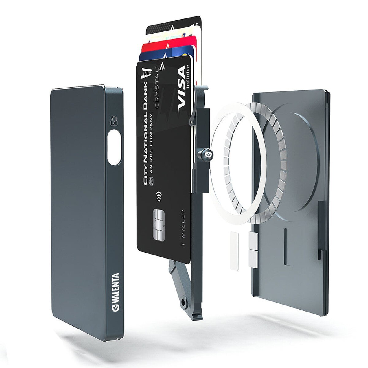 Porta Cartões Aluminio Magsafe com RFID - Cinzento Cinzento-5