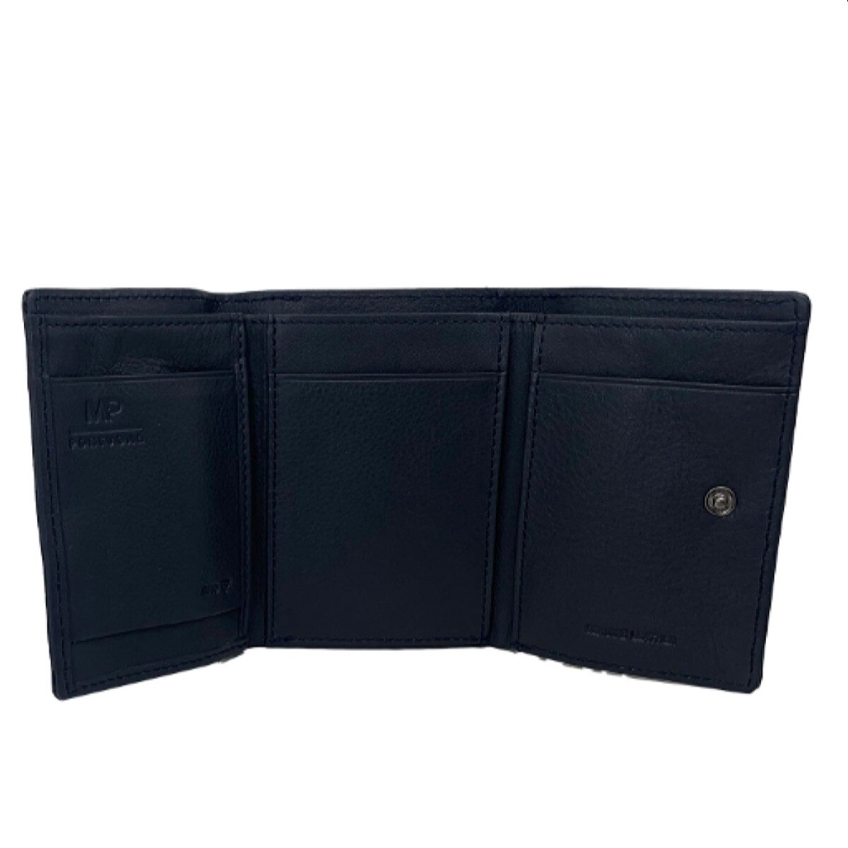 Carteira em Pele Genuína MP Carbono B570004R em Preto/Azul 2