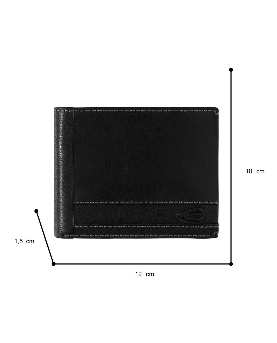 Carteira Camel Active tradicional Linha Field em pele c/ RFID Preto-5