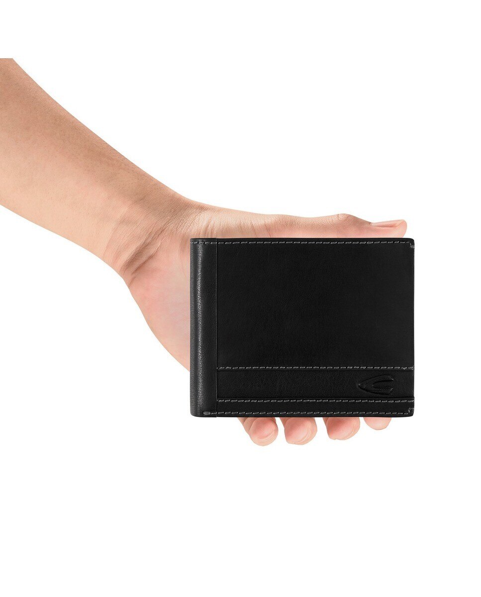 Carteira Camel Active tradicional Linha Field em pele c/ RFID Preto-6