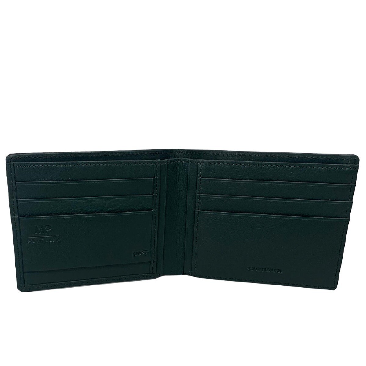 Carteira em Pele Genuína MP Carbono B570001R em Preto/Verde 4