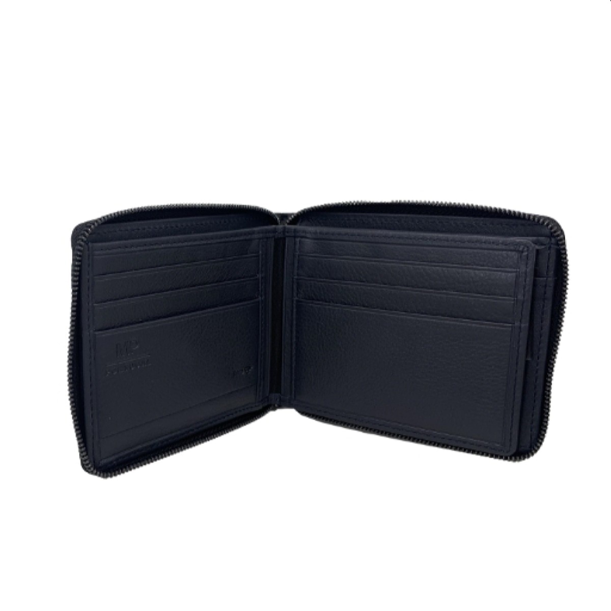 Carteira em Pele Genuína MP Carbono B570008R em Preto/Azul 2