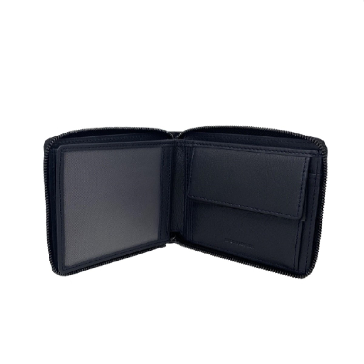 Carteira em Pele Genuína MP Carbono B570008R em Preto/Azul 3