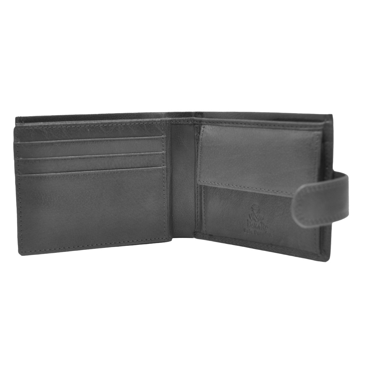 Americano 9C/Moedas/ZIP em Pele Genuína DAKAR WILD DKB13017R em Preto 4