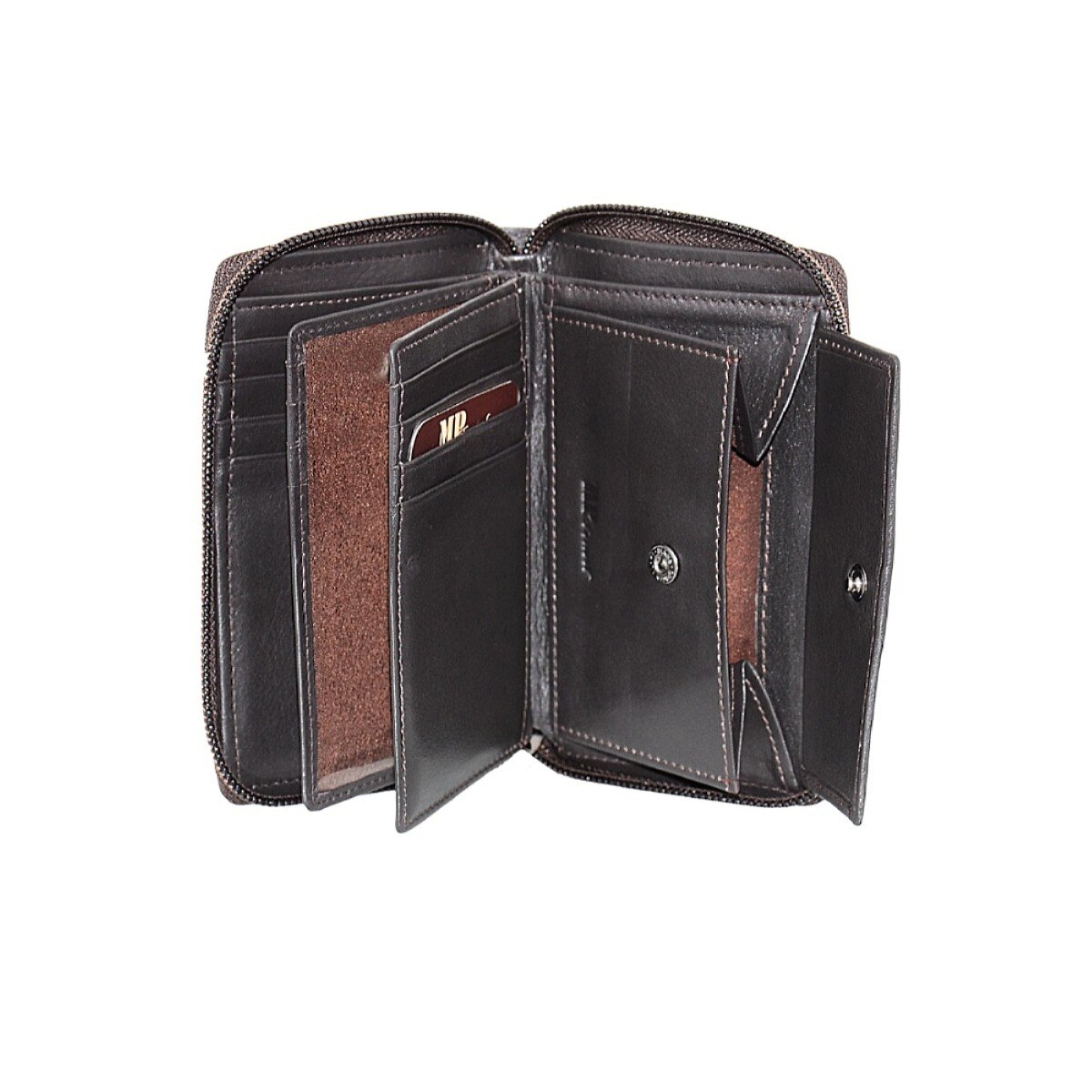 Carteira MP Travel 298 Marta Ponti em pele castanha com bloqueio RFID 5