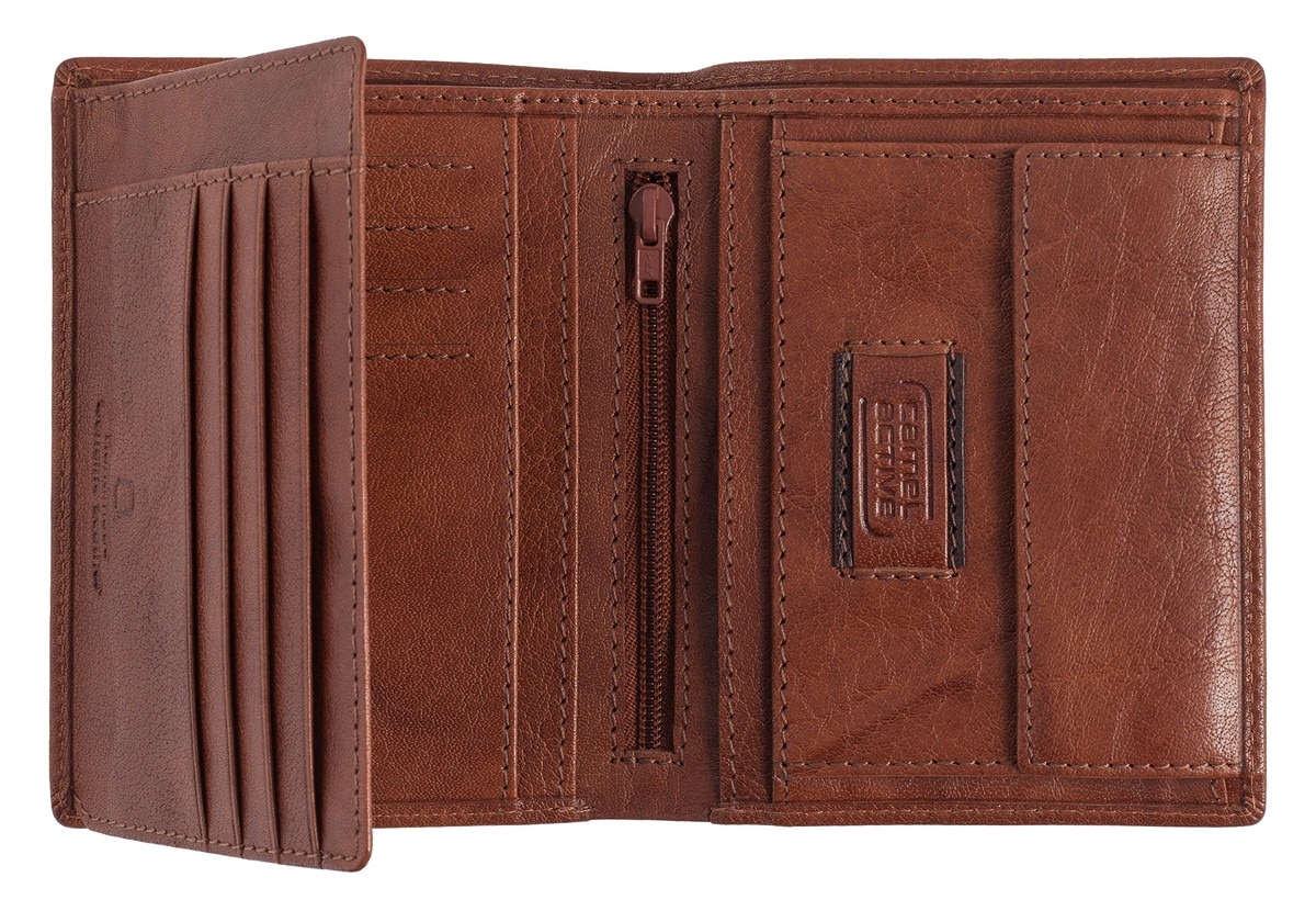 Carteira de homem  Camel Active tipo livro Linha Panama em pele Cognac 2