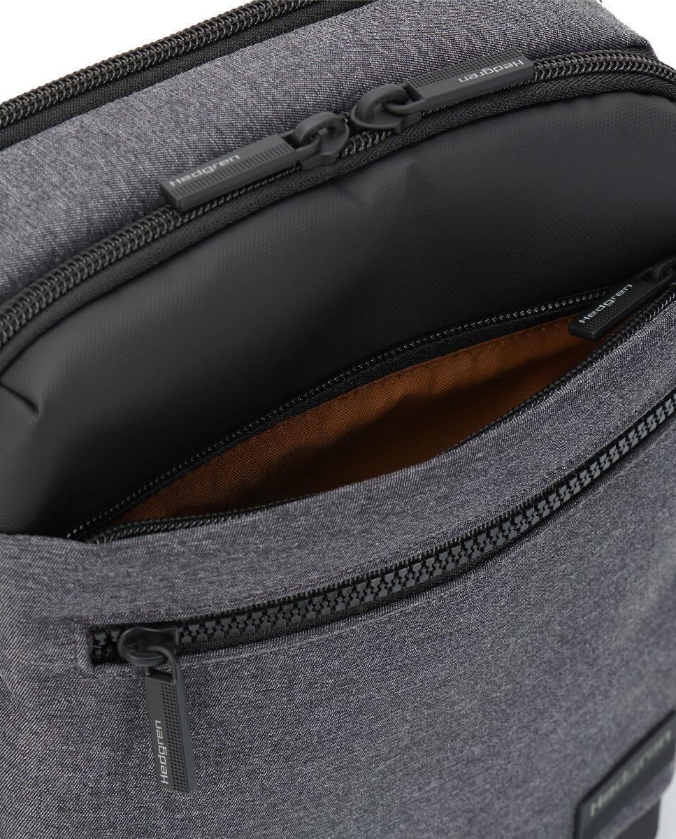 Bolsa de Cruzar Vertical em Preto 7" RFID HEDGREN App HNXT02 Cinzento-3