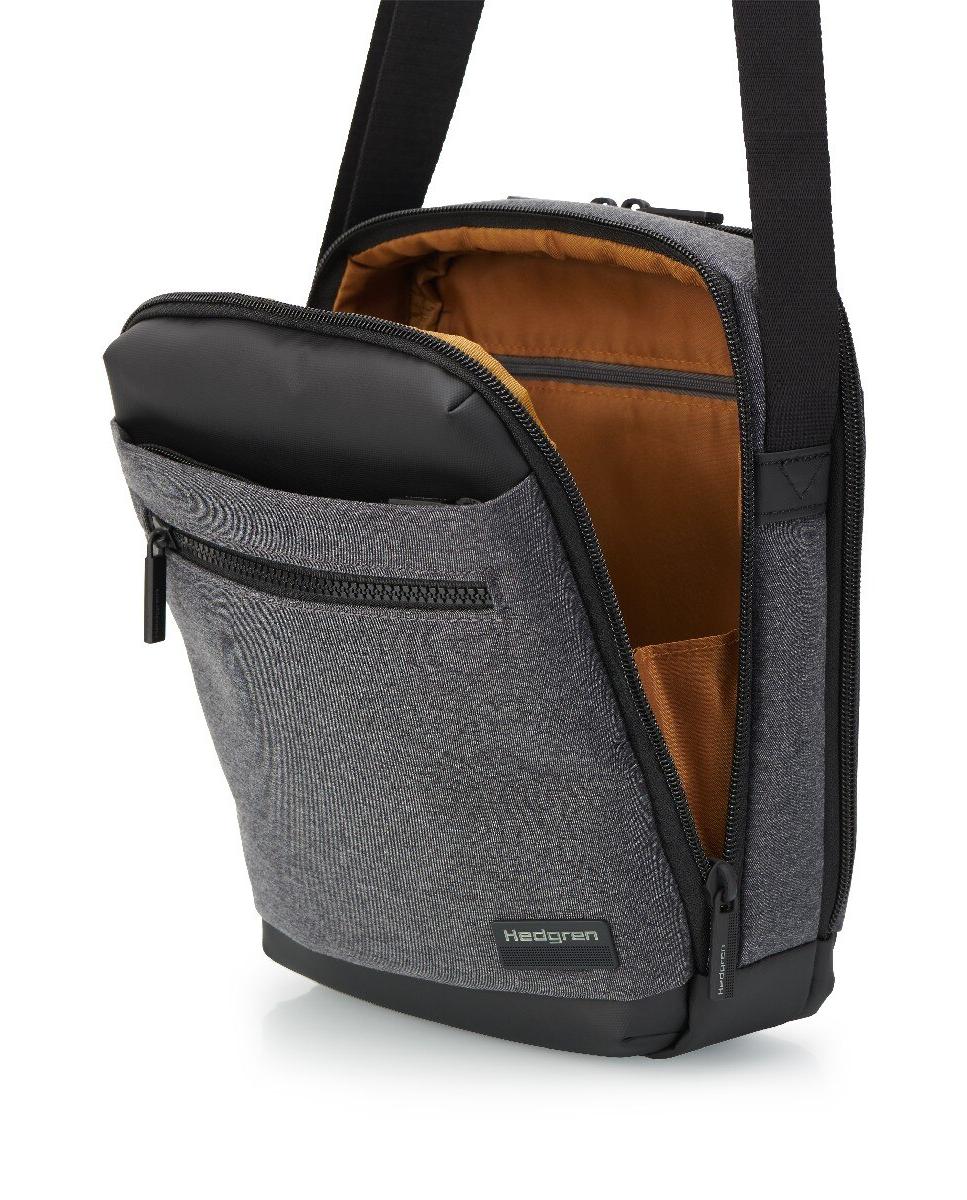 Bolsa de Cruzar Vertical em Preto 7" RFID HEDGREN App HNXT02 Cinzento-4