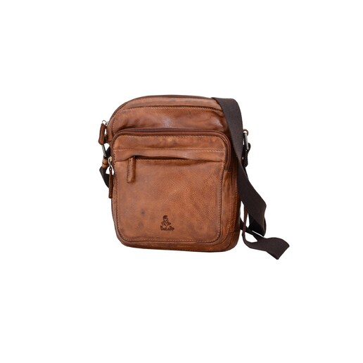 Imagem 0 de Mala Tiracolo em Pele Genuína DAKAR DAKAR WASH DKC1003 em Camel