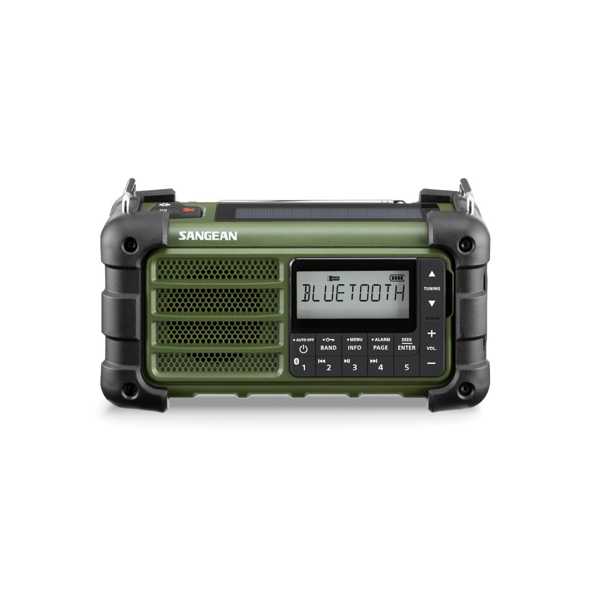 Imagem 0 de Rádio de Emergência Sangean MMR-99 Recarregável, com Sintonização Digital Múltipla, AM, FM, Bluetooth, Aux. - Verde Bosque