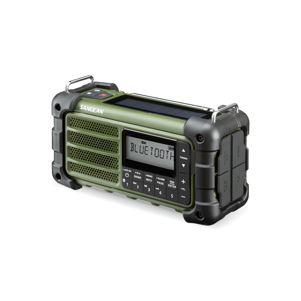 Rádio de Emergência Sangean MMR-99 Recarregável, com Sintonização Digital Múltipla, AM, FM, Bluetooth, Aux. - Verde Bosque Verde-2