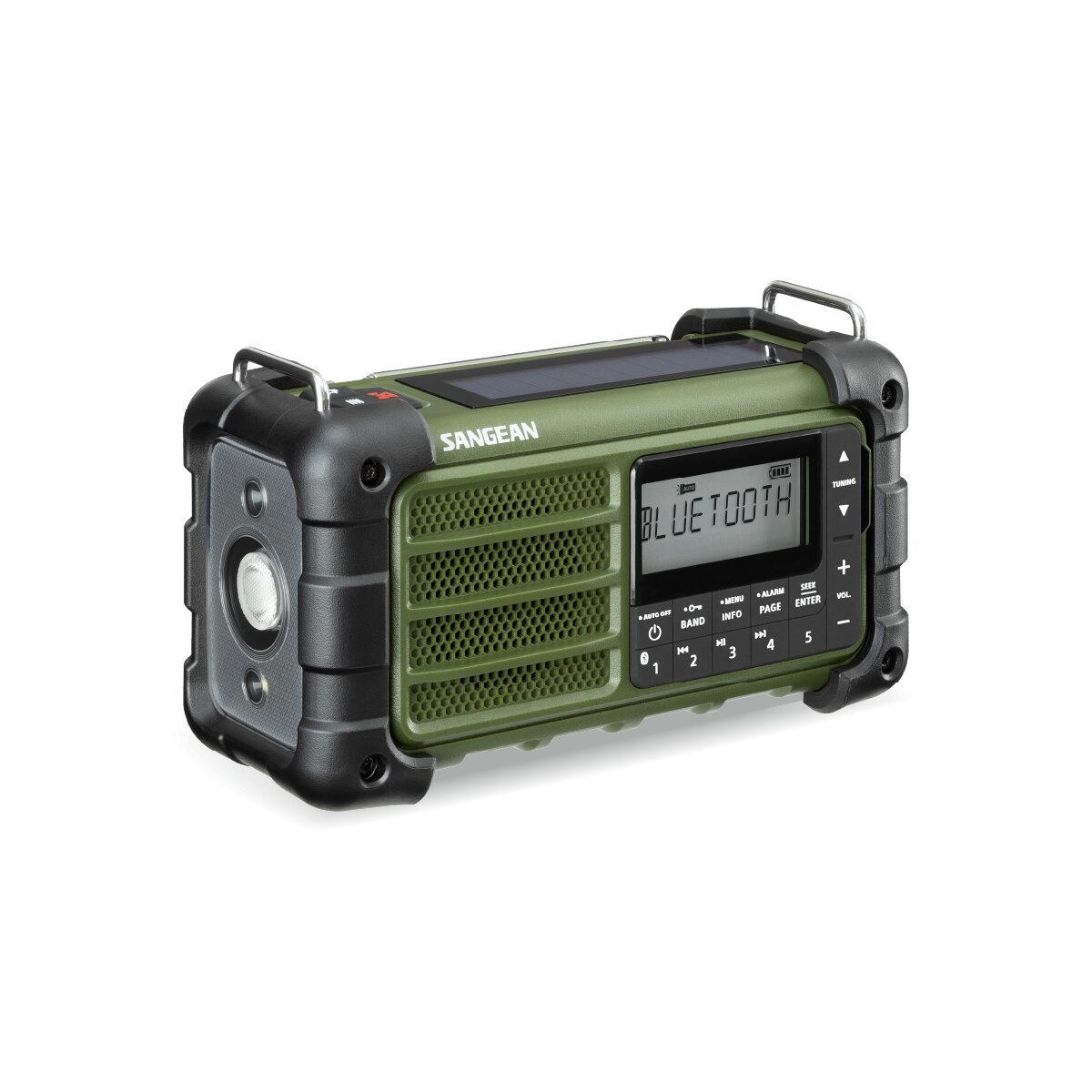 Rádio de Emergência Sangean MMR-99 Recarregável, com Sintonização Digital Múltipla, AM, FM, Bluetooth, Aux. - Verde Bosque Verde-3
