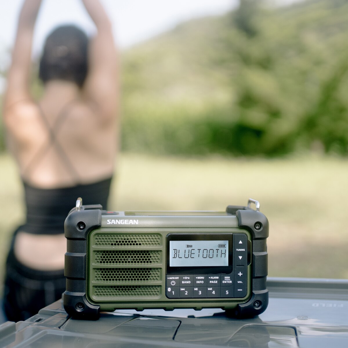 Rádio de Emergência Sangean MMR-99 Recarregável, com Sintonização Digital Múltipla, AM, FM, Bluetooth, Aux. - Verde Bosque Verde-7