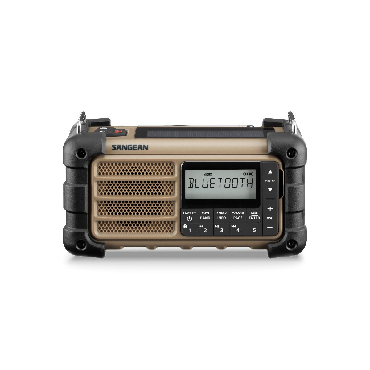 Imagem 0 de Rádio de Emergência Sangean MMR-99 Recarregável, com Sintonização Digital Múltipla, AM, FM, Bluetooth, Aux. - Laranja Deserto