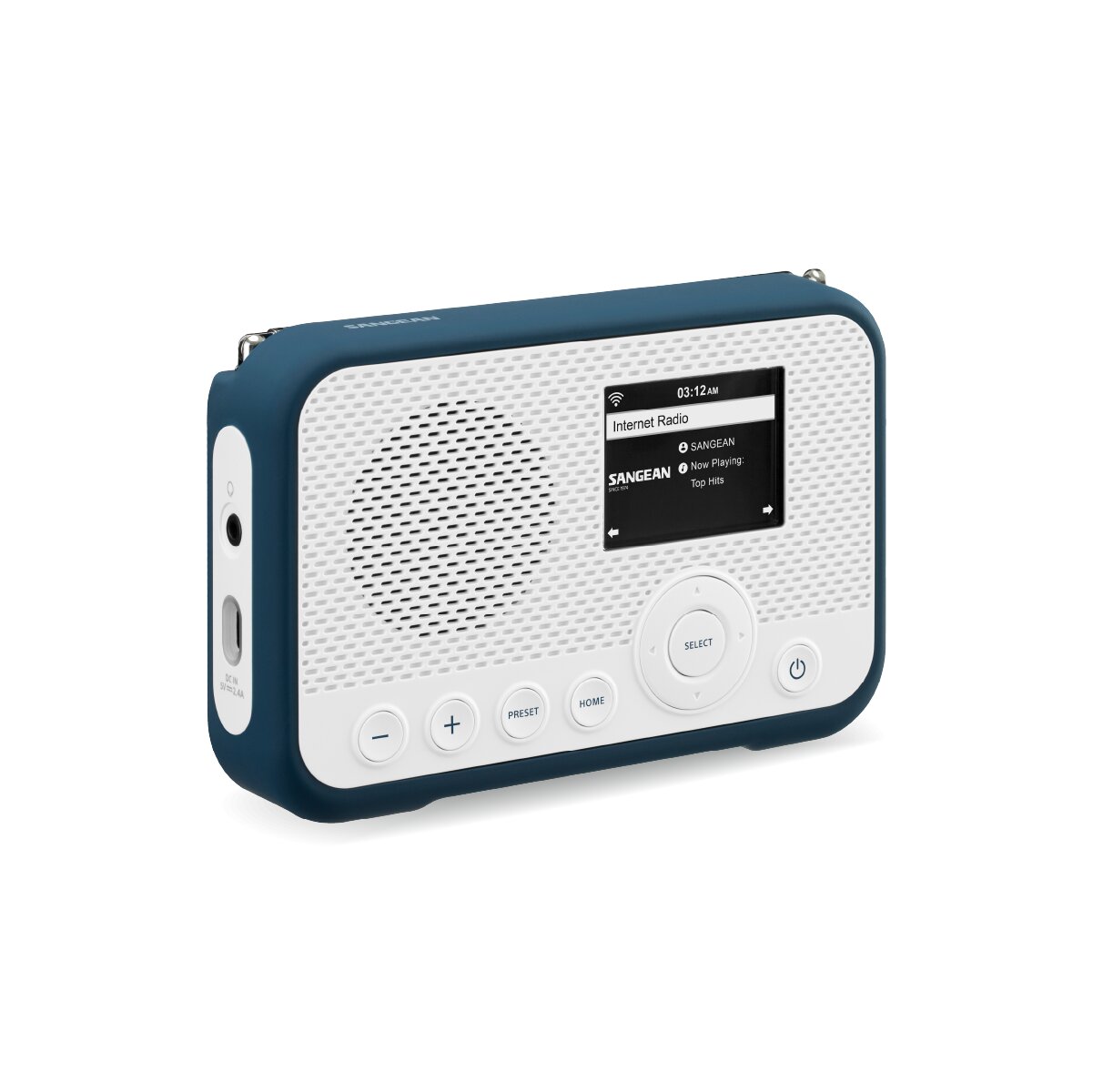 Rádio Digital Portátil Sangean WFR-39 DAB+, FM?RDS, Spotify Connect, Internet, AirMusic Control - Branco e Azul Branco / Azul-3