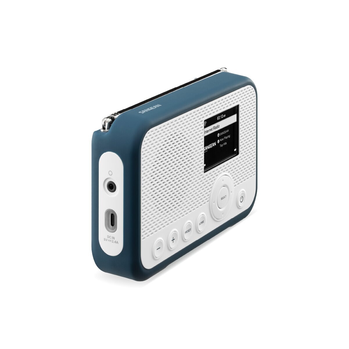 Rádio Digital Portátil Sangean WFR-39 DAB+, FM?RDS, Spotify Connect, Internet, AirMusic Control - Branco e Azul Branco / Azul-4