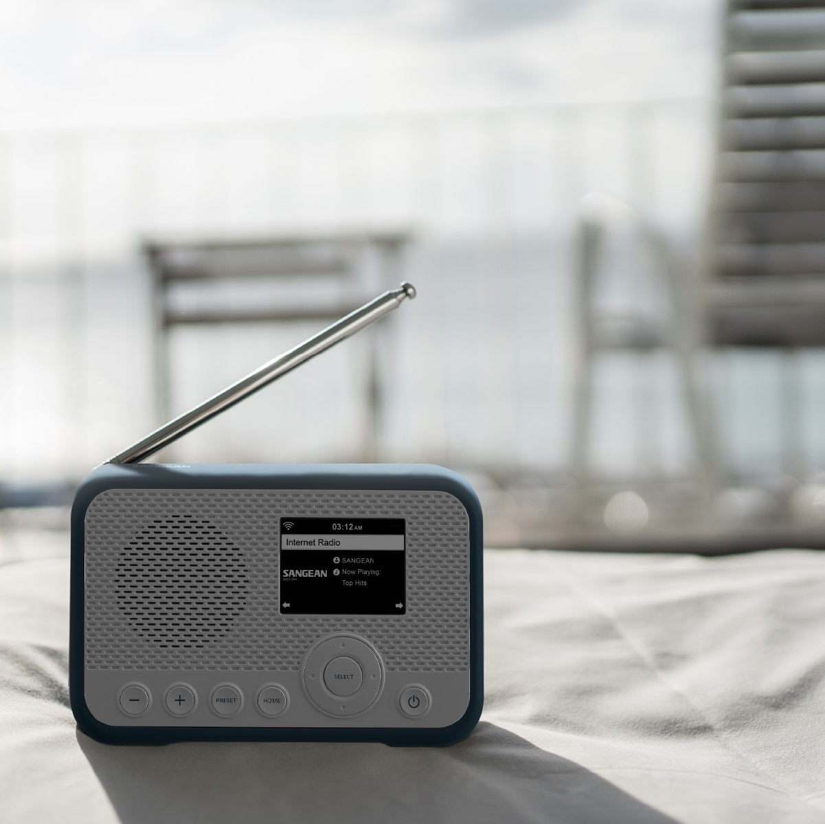 Rádio Digital Portátil Sangean WFR-39 DAB+, FM?RDS, Spotify Connect, Internet, AirMusic Control - Branco e Azul Branco / Azul-7