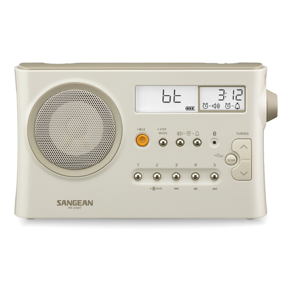 Rádio Portátil Sangean PR-D4BT, AM/FM e Bluetooth Creme-1