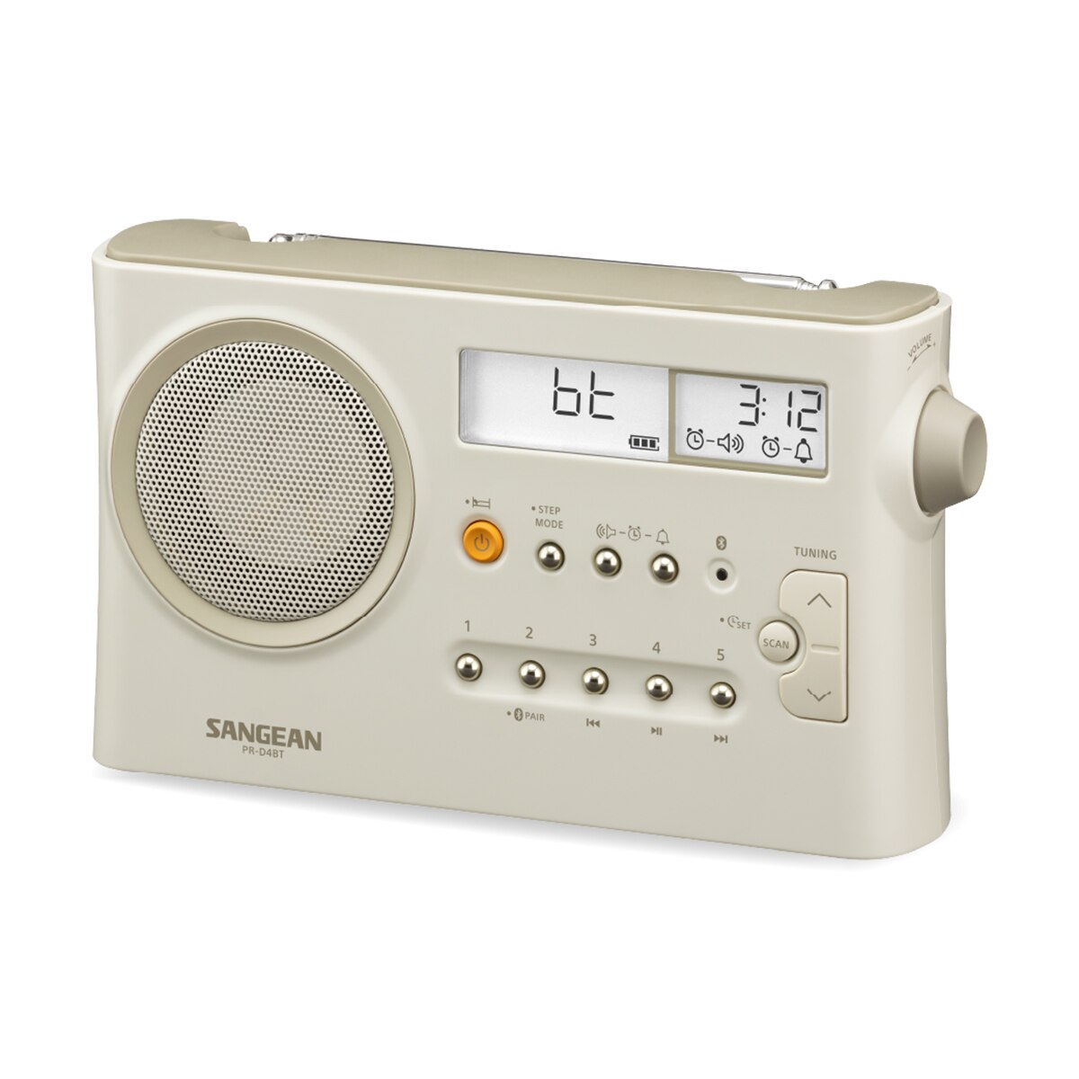 Rádio Portátil Sangean PR-D4BT, AM/FM e Bluetooth Creme-4