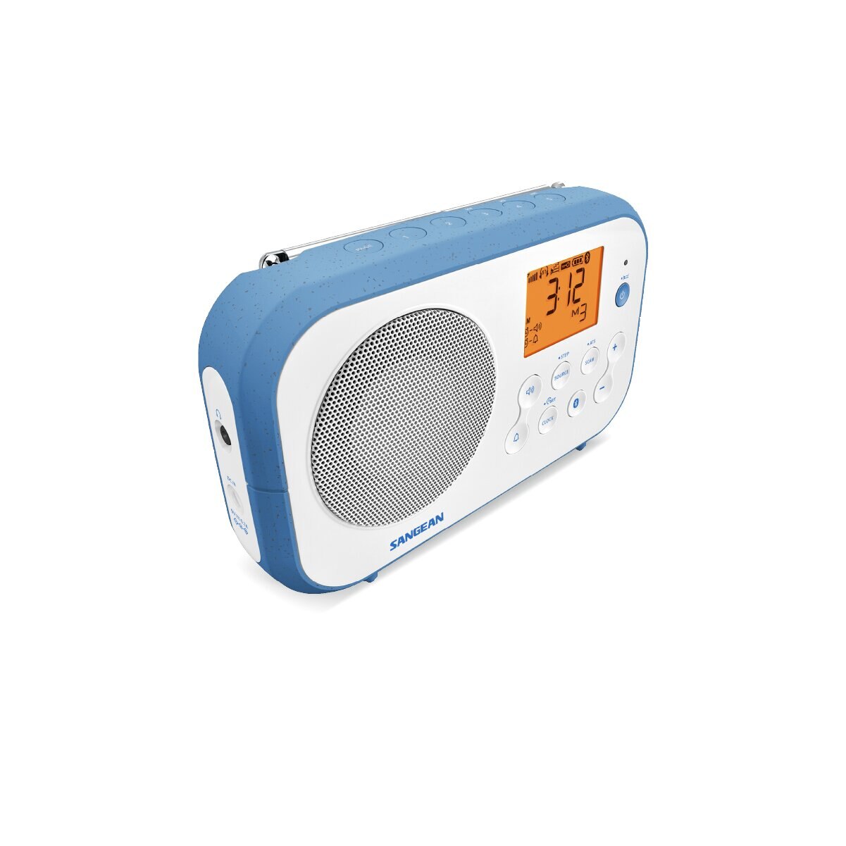 Rádio Digital Portátil Sangean PR-D12 AM, FM, Bluetooth - Branco e Azul Branco / Azul-3