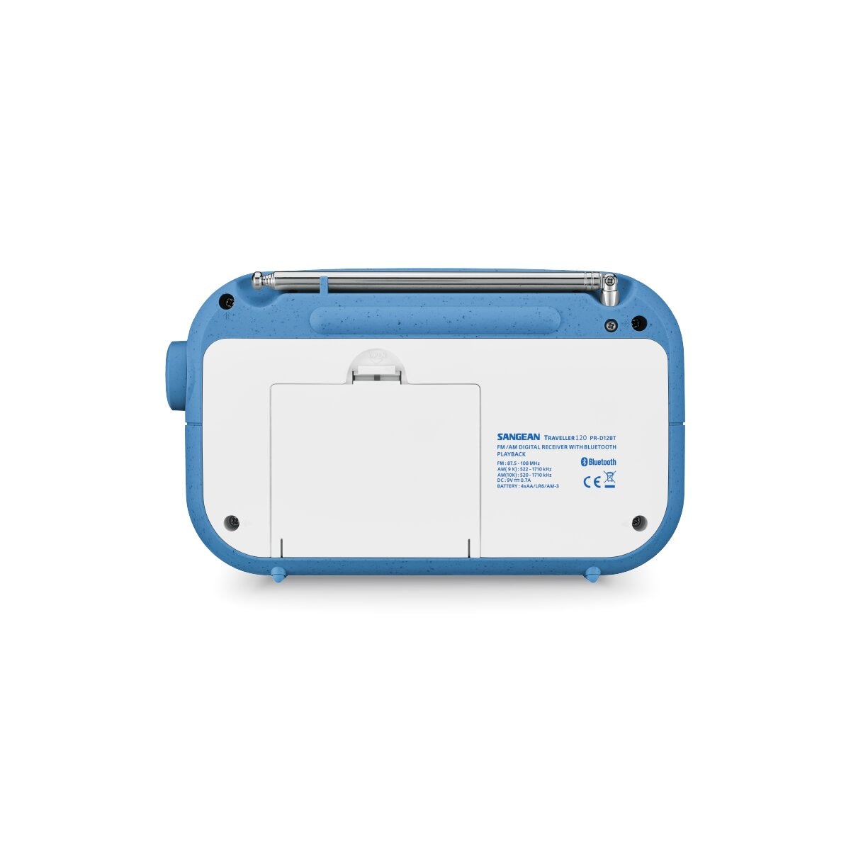 Rádio Digital Portátil Sangean PR-D12 AM, FM, Bluetooth - Branco e Azul Branco / Azul-4