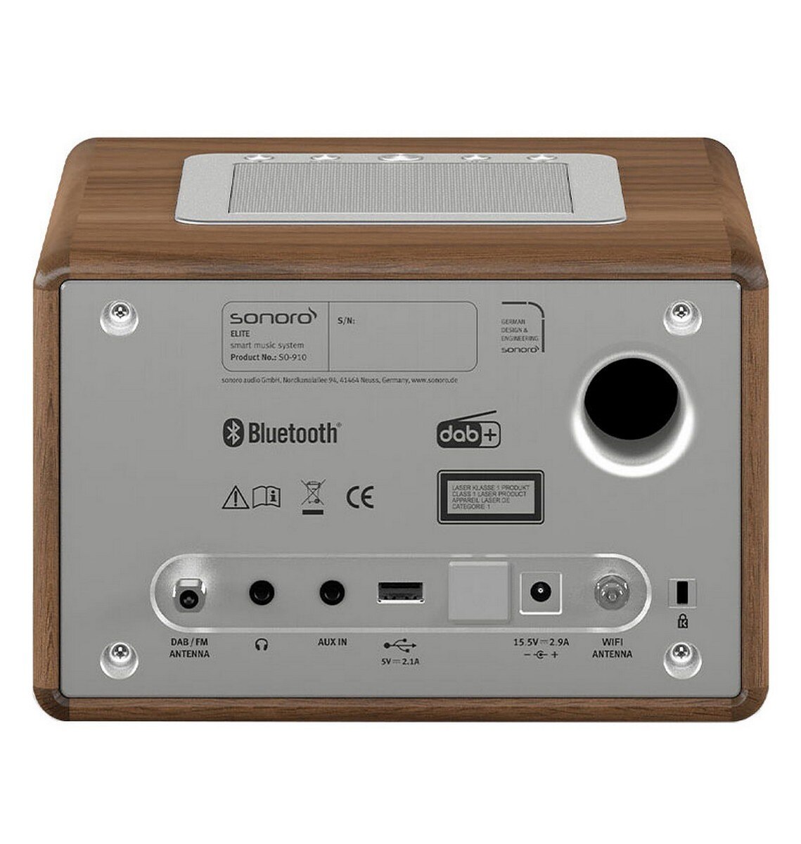 Rádio Sonoro Elite SO-9110-200-WA - Nogueira e Prata Nogueira / Prateado-4