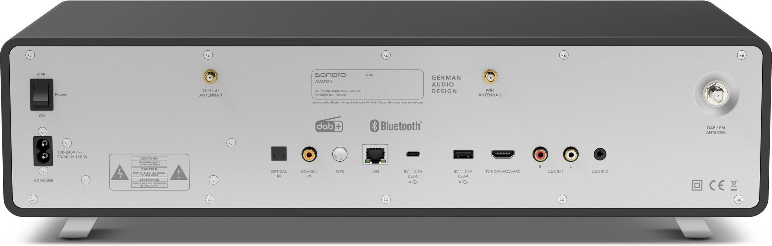 Rádio Hi-fi Sonoro Avaton SO-3500-100-MGS - Grafite Mate e Prata Grafite Mate-6